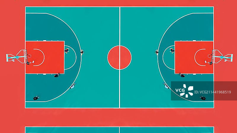 正上方拍摄篮球场图片素材