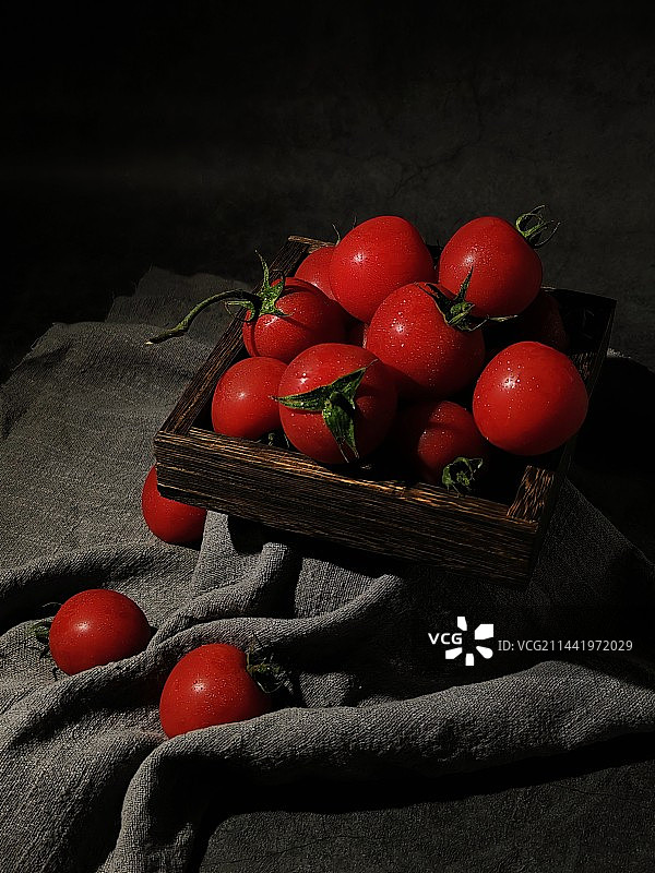 小西红柿高角度视图图片素材