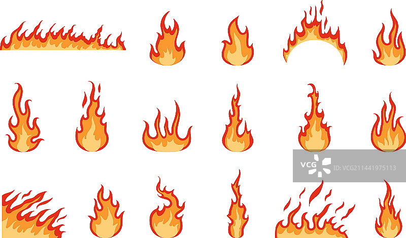 扁平风格红色火焰隔离热火标志图片素材