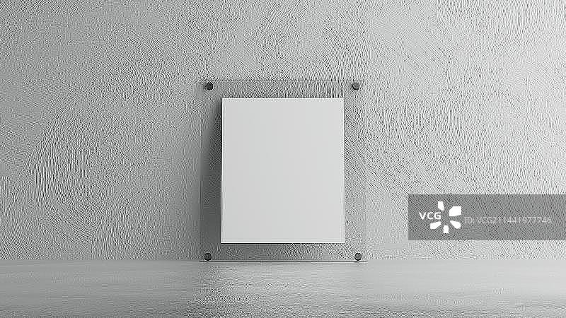 靠墙桌上的空相框图片素材