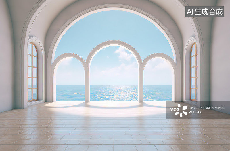 【AI数字艺术】现代建筑内部景观图片素材