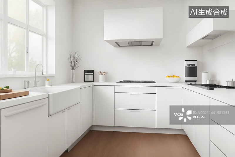 【AI数字艺术】简约厨房空间图片素材