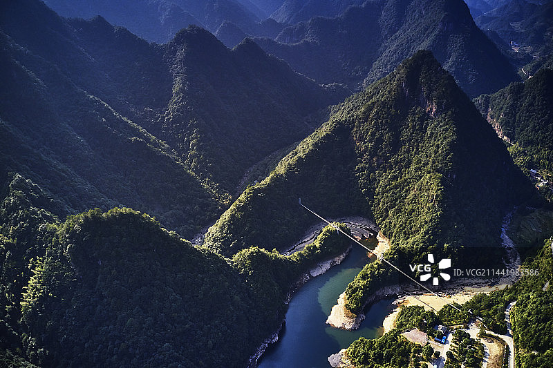 航拍浙江温州文成龙麒源景区图片素材