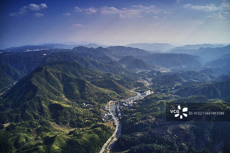 航拍浙江温州文成龙麒源景区图片素材