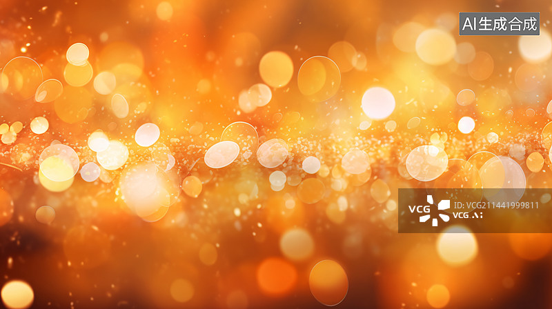 【AI数字艺术】橙色模糊灯光背景图,带散景的圣诞背景,图片素材