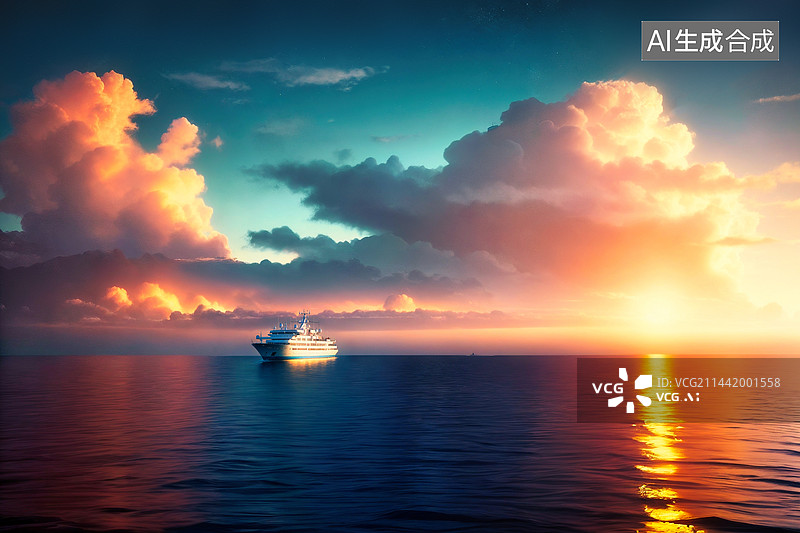 【AI数字艺术】游艇生活图片素材