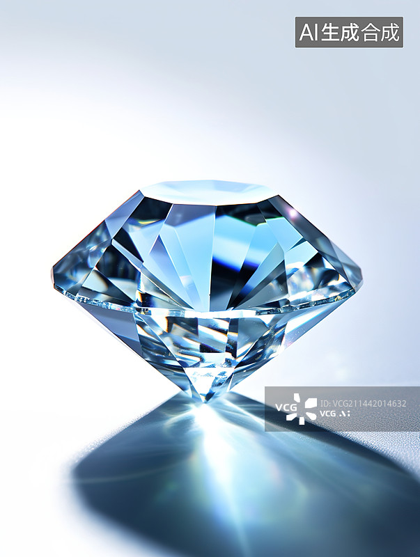 【AI数字艺术】白色背景下的钻石特写镜头图片素材