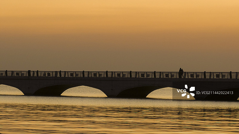 淀山湖晚霞图片素材