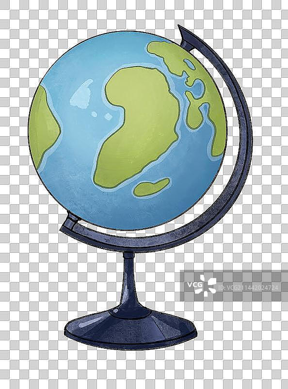 地球仪手绘风格插画元素图片素材