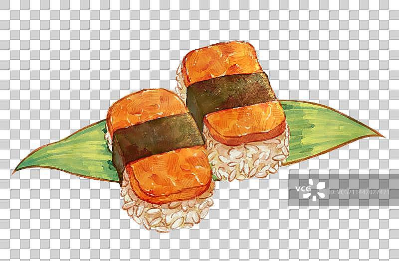 手绘可爱日本传统料理食物寿司图片素材