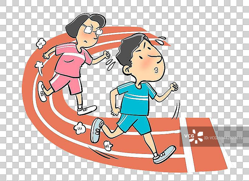在跑步比赛的男人和女人图片素材