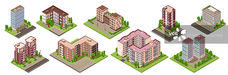 城市建筑图标合集图片素材