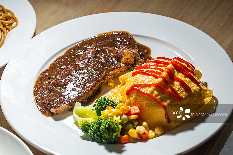 牛排蛋包饭图片素材