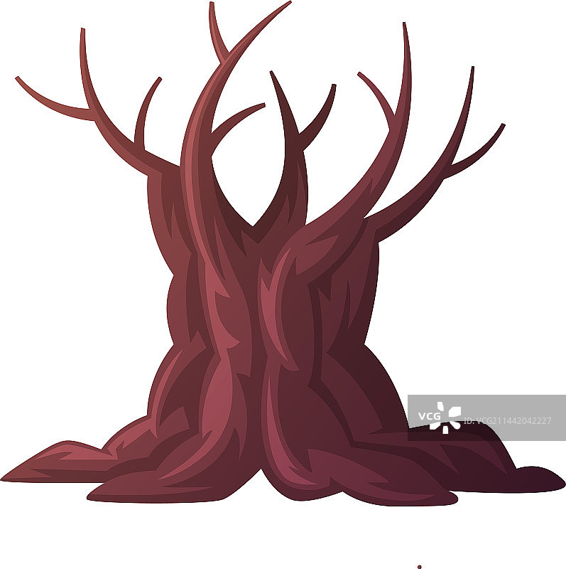 干燥的裸树，作为沙漠元素图片素材