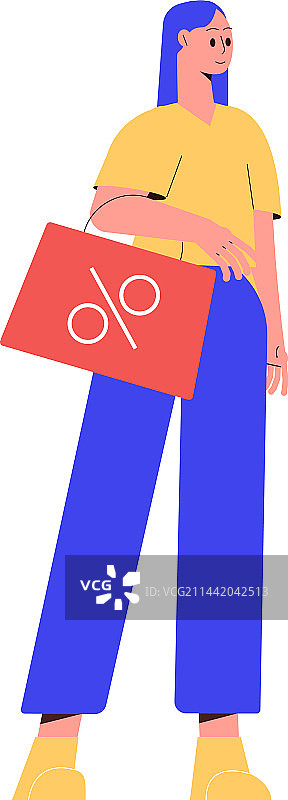 女人携带购物袋促销图片素材