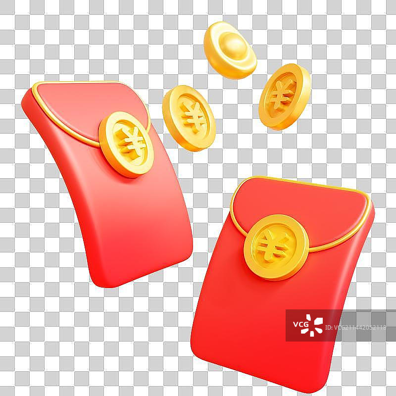 3D立体红包元素 分类图片素材