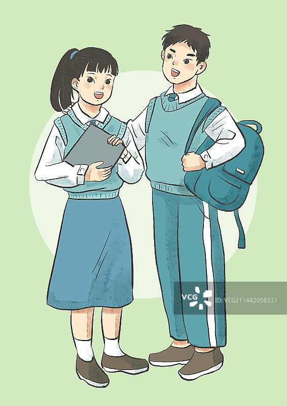 青春活力中学生图片素材