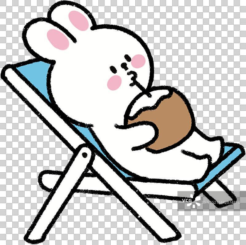 沙滩小兔图片素材