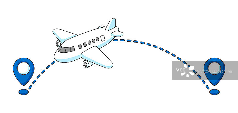飞行距离和飞机旅行图片素材