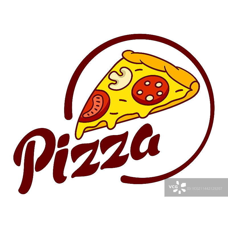 美味的意大利披萨切片标志图片素材