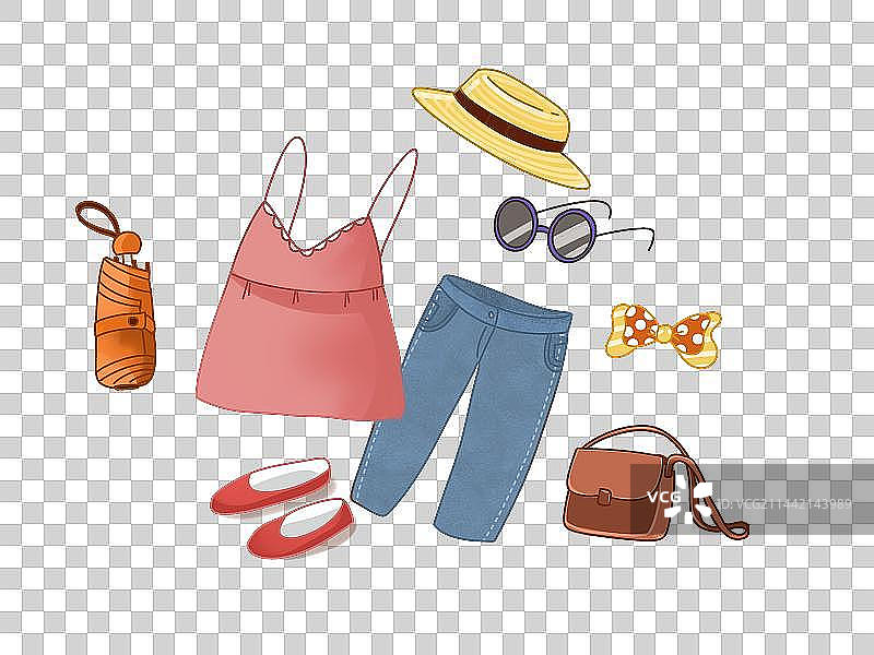 夏日穿搭男女图片素材