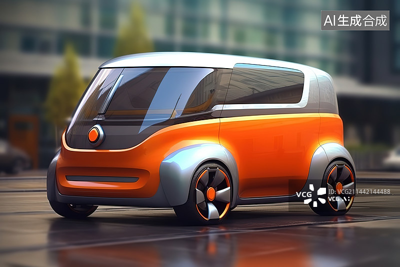 【AI数字艺术】停在路上的汽车图片素材