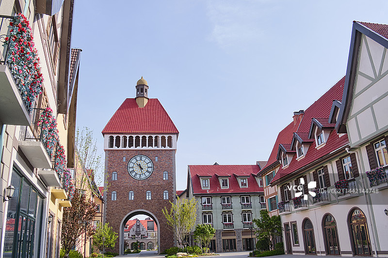 德式小镇样式的住宅区图片素材