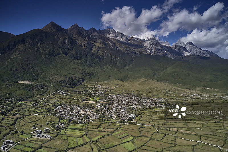 航拍丽江玉湖村图片素材