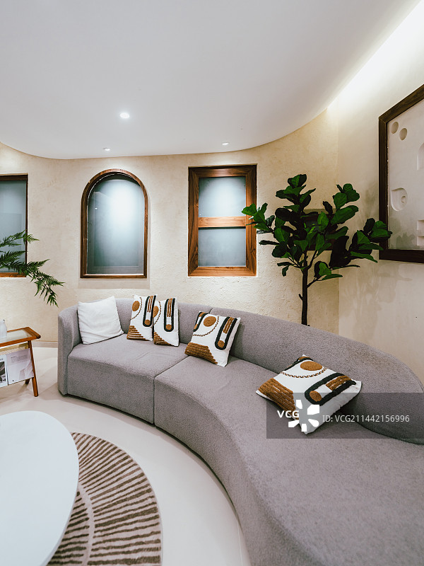 网红ins风纯白色民宿室内设计图片素材