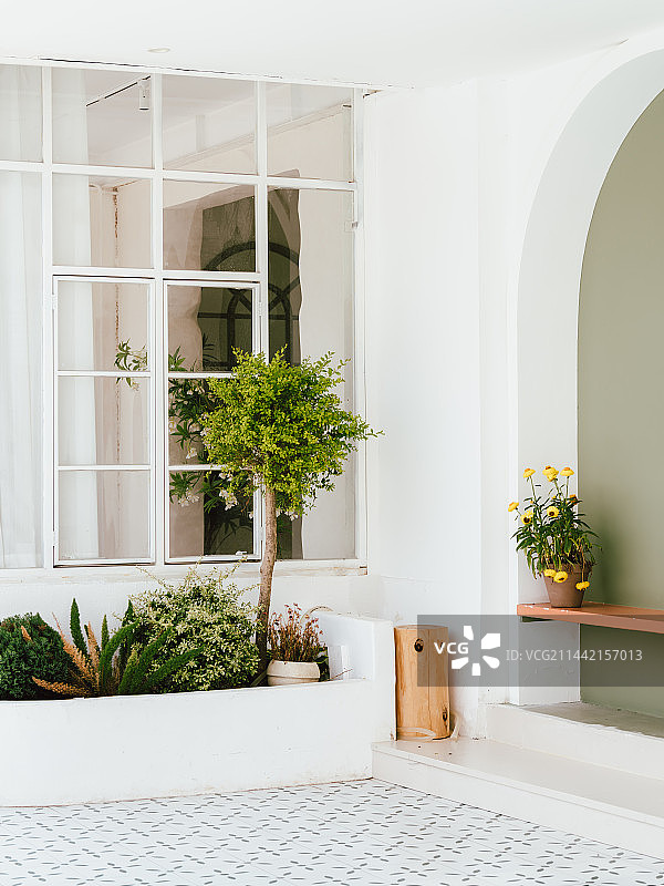 网红ins风纯白色民宿室内设计图片素材