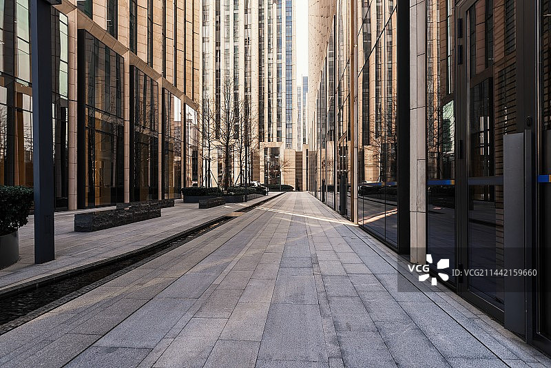 城市商务区建筑路面图片素材