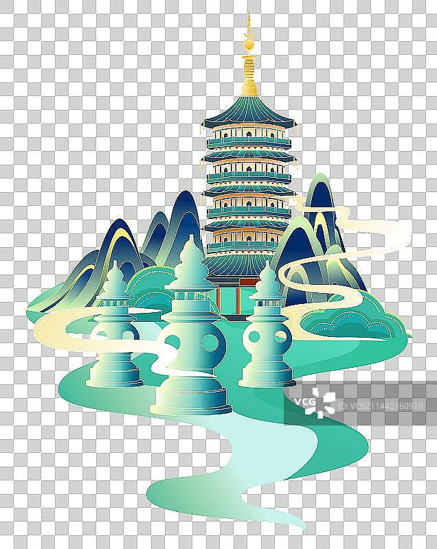 杭州西湖雷峰塔三潭印月图片素材