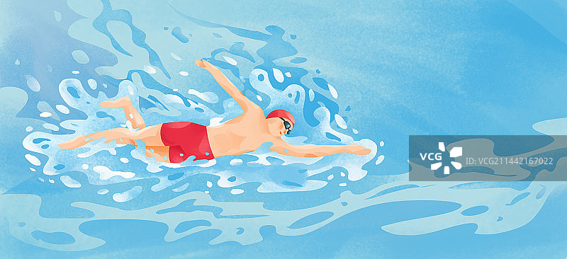 游泳比赛插画图片素材