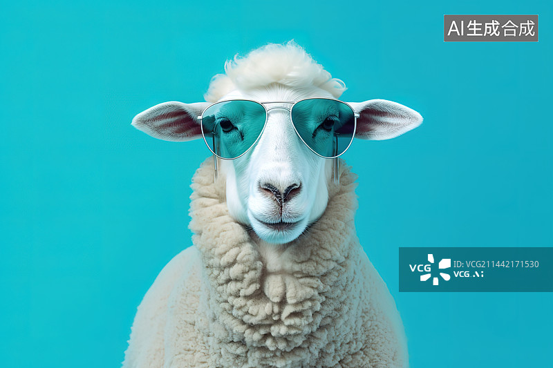 【AI数字艺术】羊的影棚肖像图片素材