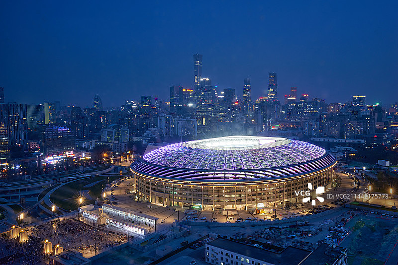 新工体亮灯迎盛况图片素材