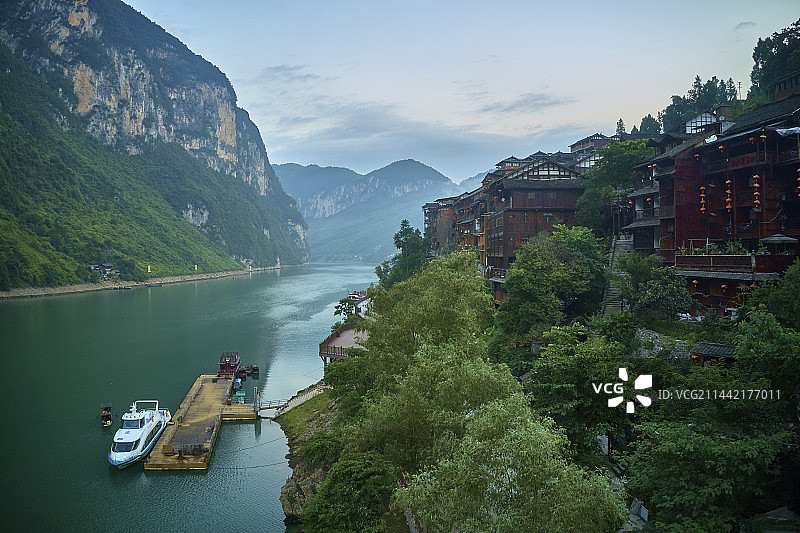 乌江边的古镇图片素材