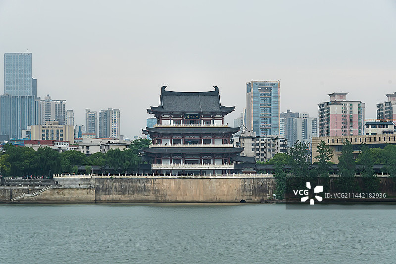 长沙湘江杜甫江阁图片素材