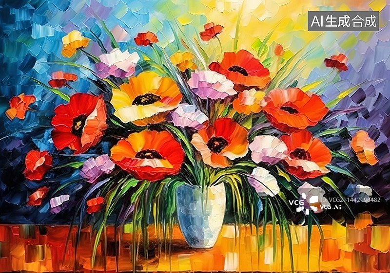 【AI数字艺术】花瓶里的花图片素材