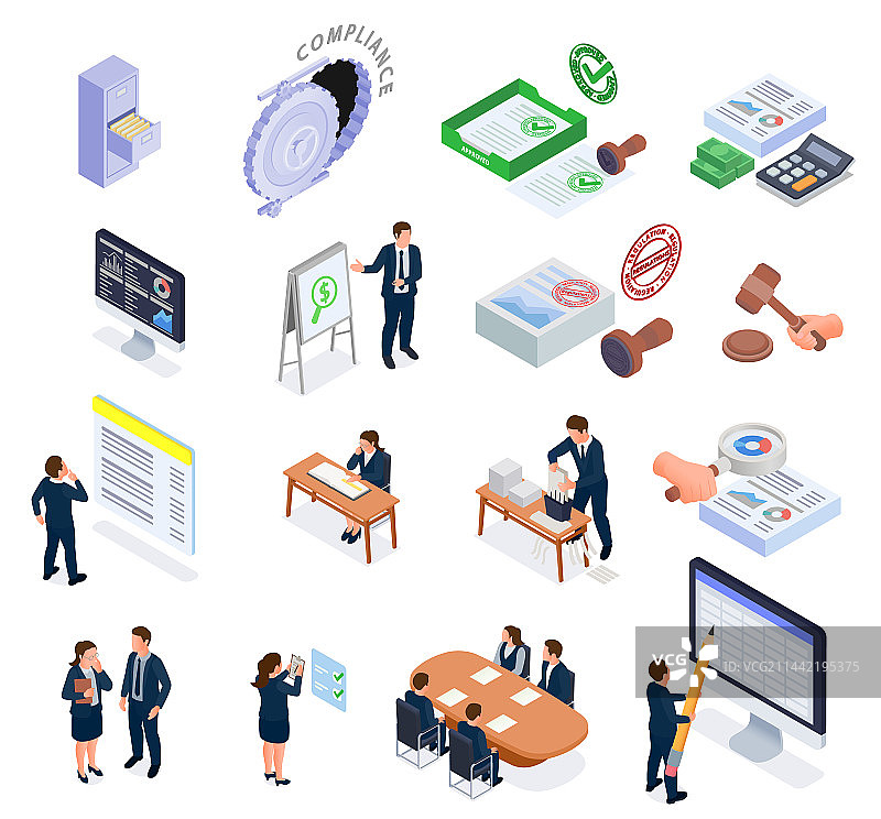 金融监管图标集图片素材