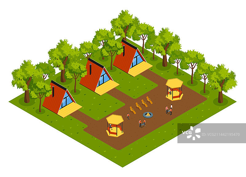 2.5D豪华露营隔离场景图片素材