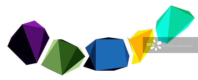 抽象低聚石设计几何三维图片素材