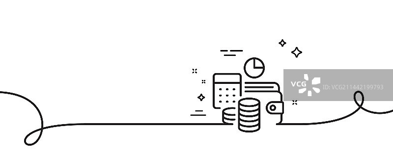 预算会计线性图标财务管理图片素材