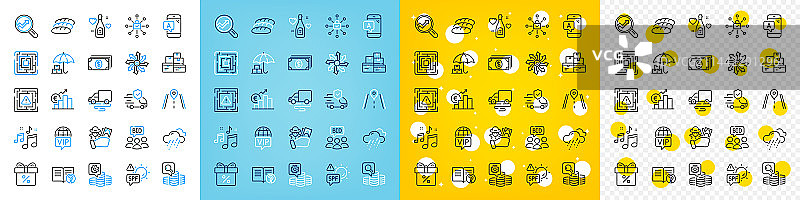 银行检查和道路线图标图片素材