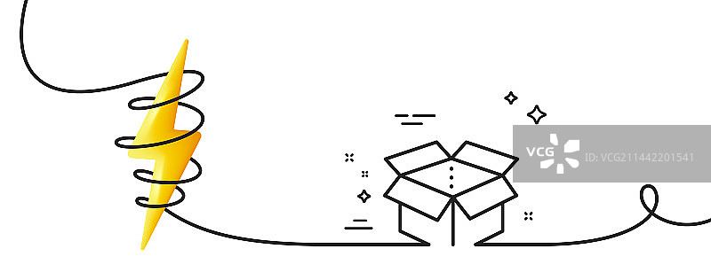 打开的盒子线性图标：快递包裹标志图片素材