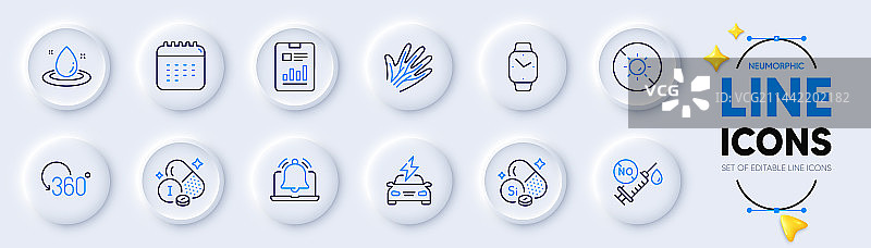 新冠疫苗血管和提醒线条图标图片素材