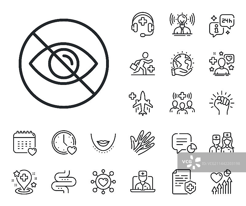 禁止观看线性图标，禁止观看验光图片素材