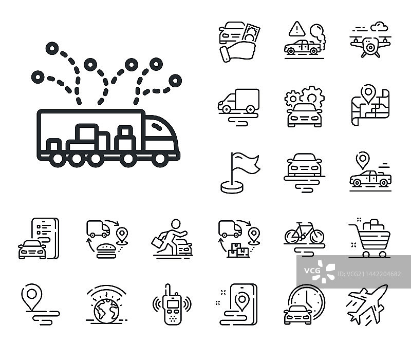 卡车运输线路图标图片素材