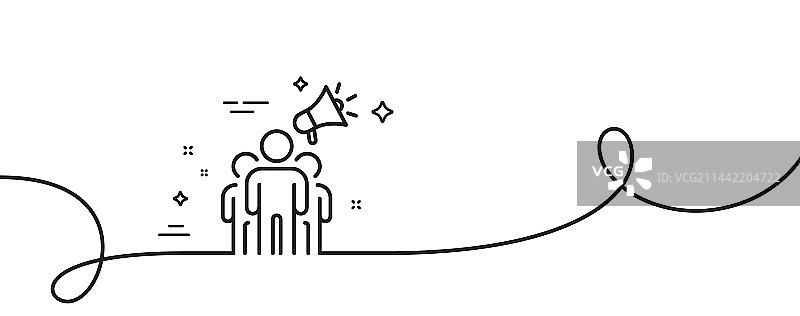 手持扩音器标志的品牌大使线性图标图片素材