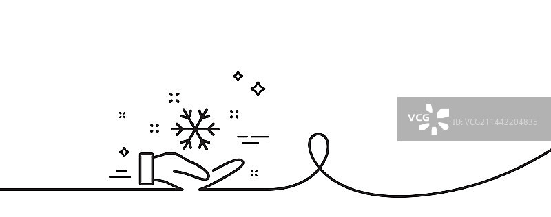 冷冻手部线条图标AC冷温标志图片素材
