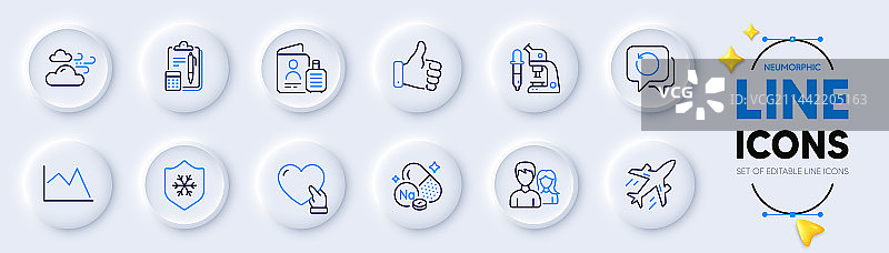 情侣和矿物钠显微镜线性图标图片素材